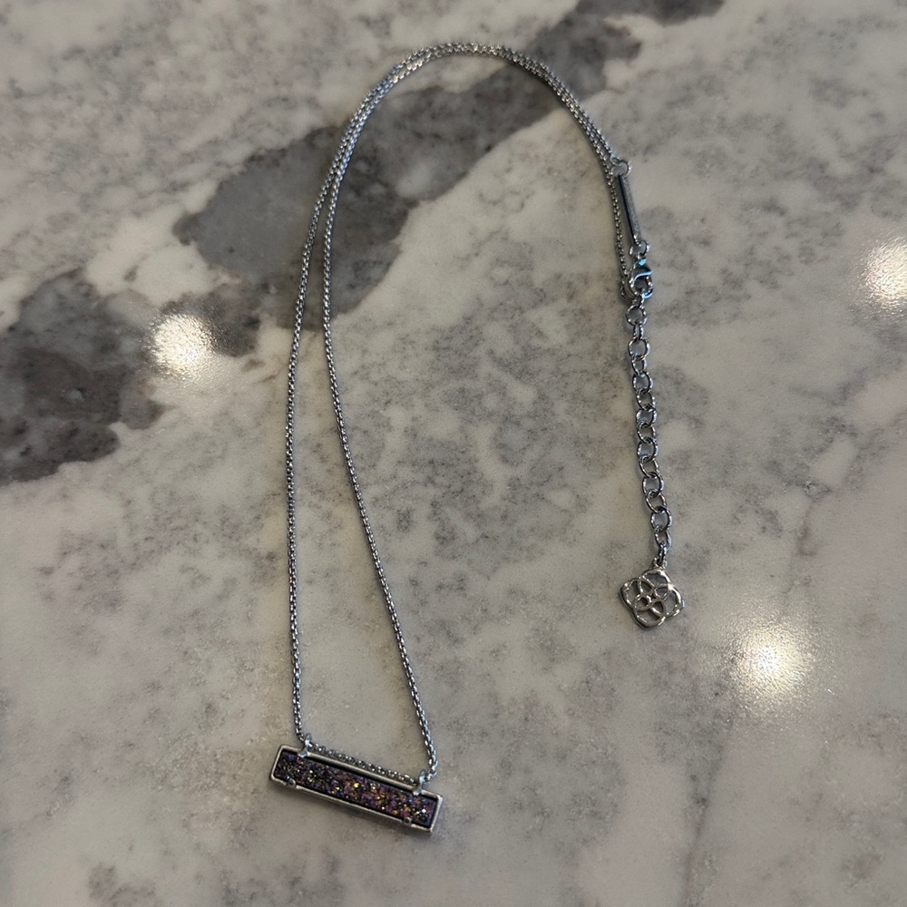 Kendra Scott Silver Necklace with Purple Accents